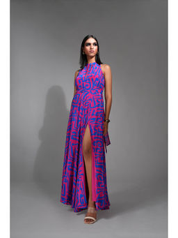 Shruti S - Printed Purple Maxi Dress