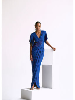 Manika Nanda - Blue Draped Gown