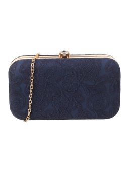 Walkway - Navy Blue Embroidered Clutch for Women (M)