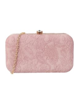 Walkway - Pink Embroidered Clutch for Women (M)