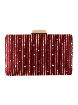 Walkway - Red Sequined Clutch for Women (M)