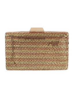 Mochi - Antic Gold Sequined Clutch for Women (M)