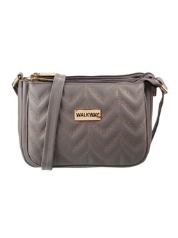 Walkway - Grey Quilted Mini Sling Bag for Women (M)