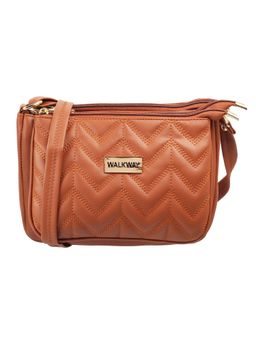 Walkway - Brown Quilted Mini Sling Bag for Women (M)