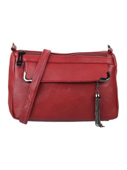 Walkway - Red Textured Mini Sling Bag for Women (M)
