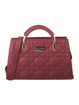 Walkway - Maroon Quilted Satchel for Women (M)