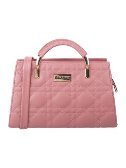 Walkway - Pink Quilted Satchel for Women (M)