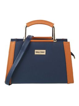 Walkway - Navy Blue Colorblock Satchel for Women (M)