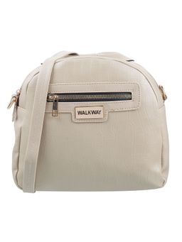 Walkway - Beige Textured Mini Sling Bag for Women (M)