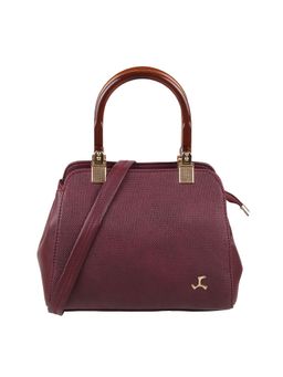 Mochi - Wine Textured Satchel for Women (M)