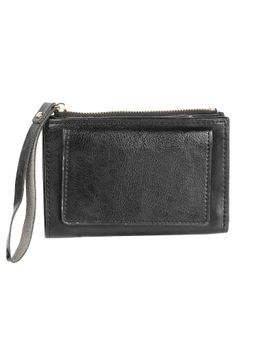 Walkway - Black Textured Wallet for Women (S)