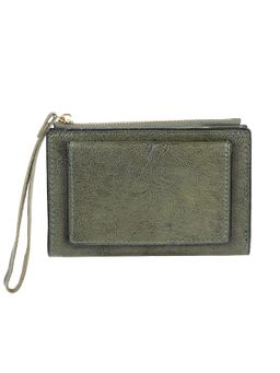 Walkway - Green Textured Wallet for Women (S)