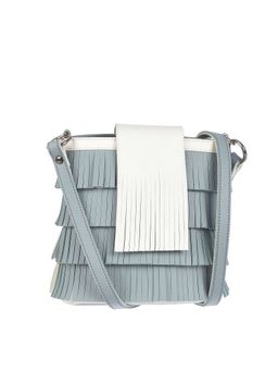 ETCETERA - Women Tasselled Crossbody Bag In Blue With Striped Band (M)