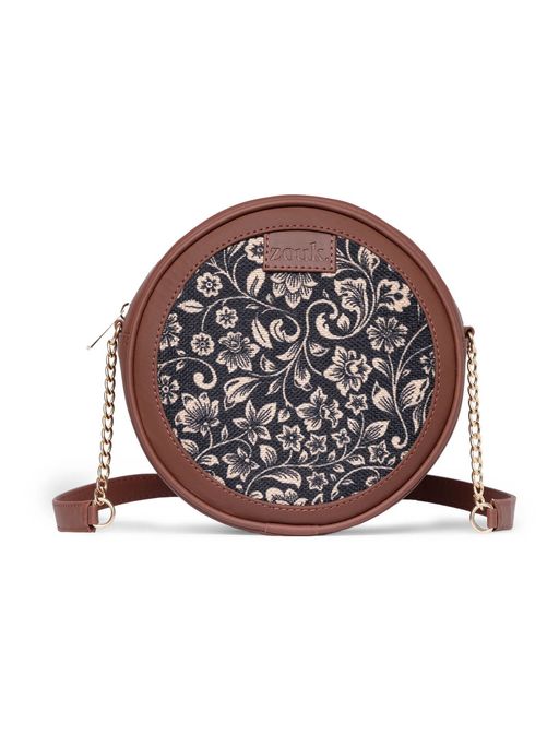 Buy Zouk Women Black Round Sling Bag Online