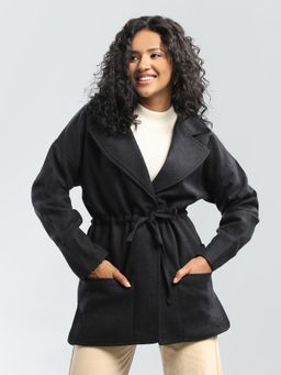 HONNETE - Dgrey Solid Casual Notched Lapel Coat