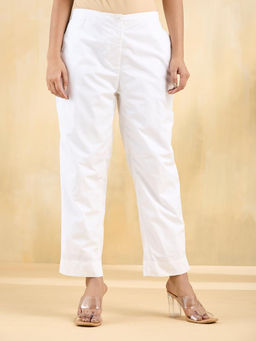 Fabindia - White Cotton Casual Pant