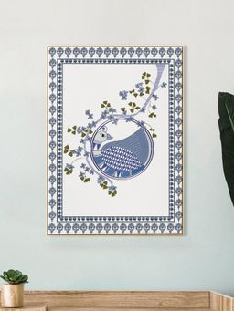 Nestroots - Whispers Of The Indigo Moon Gold Frame Wall Painting