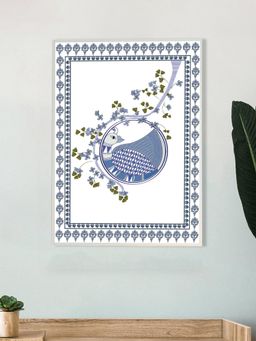 Nestroots - Whispers Of The Indigo Moon White Frame Wall Painting