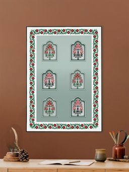 Nestroots - Mughal Marvels In Green Black Frame Wall Painting