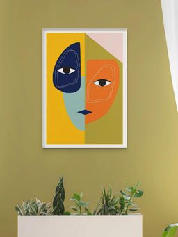 Nestroots - Vibrant Abstract Two-Faced Beauty Artwork Wall Painting