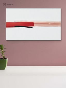 Nestroots - Bold Red and Black Canvas Black Frame Wall Painting