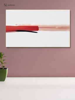 Nestroots - Bold Red and Black Canvas Gold Frame Wall Painting