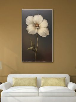 Nestroots - Delicate White Flower Canvas Series Vintage Printed Wall Painting