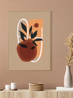 Nestroots - Vibrant Floral Leaf Canvas Art Gold Frame Wall Painting
