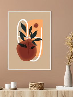 Nestroots - Vibrant Floral Leaf Canvas Art White Frame Wall Painting