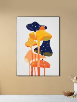 Nestroots - Whimsical Mushroom Canvas Artwork Black Frame Wall Painting