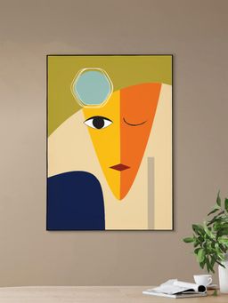 Nestroots - Vibrant Blooms In A Pot Canvas Print Black Frame Wall Painting