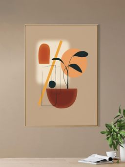 Nestroots - Vibrant Blooms In A Pot Canvas Print Gold Frame Wall Painting