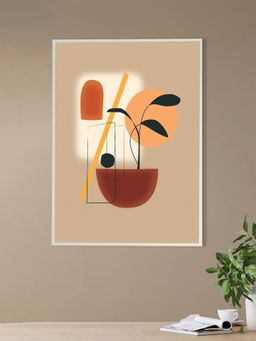 Nestroots - Vibrant Blooms In A Pot Canvas Print White Frame Wall Painting