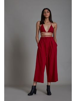 Mati - Solitaire Bralette with Pants - Red (Set of 2)