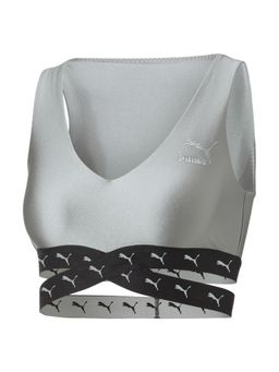 Puma - Sq Women Gray Cropped Tank Top