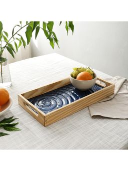 De Maison Decor - Duran Blue Spiral Glass Tray