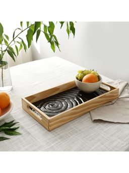 De Maison Decor - Duran Black Spiral Glass Tray