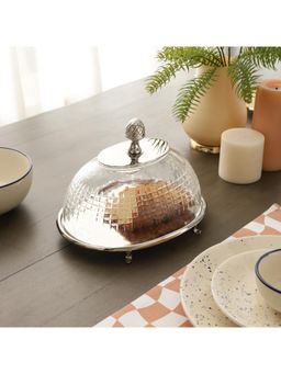 De Maison Decor - Silver Leafy Vine Cake Stand with Dome