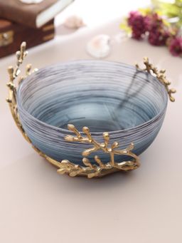 De Maison Decor - Grey & Gold Wavy Vincent Glass Bowl