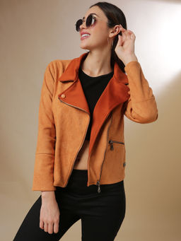 Campus Sutra - Brown Women Solid Stylish Casual Jacket