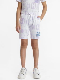 Jack & Jones Junior - Boys Tie & Dye Purple Shorts