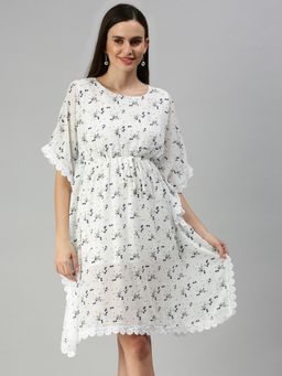 SHOWOFF - Women Floral White Kaftan Dress