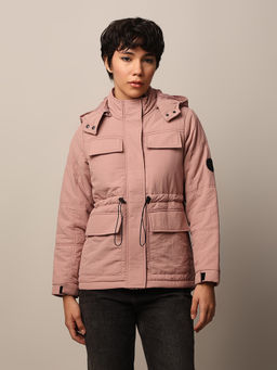ONLY - Pink Nylon Hooded Puffer Jacket