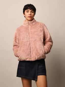 ONLY - Light Peach Faux Fur Jacket