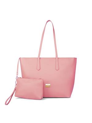 Buy Caprese Sabeena Laptop Tote Bag Large Pink (Set of 2) Online