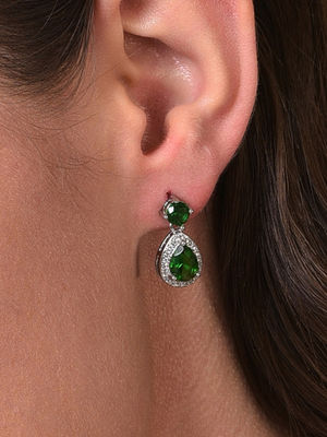 Sohi Green Contemporary Drop Earrings