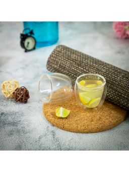 EZ Life - Insulated Double Wall Glass - Funky Shot Glasses - Transparent - 80 ml - Pack of 4