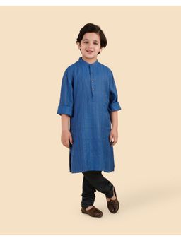 Fabindia - Blue Viscose Blend Long Kurta