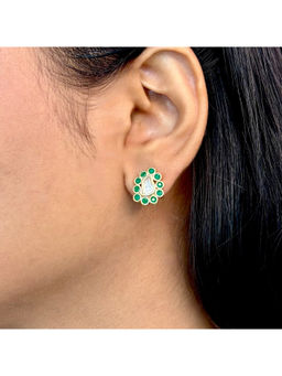 Shop Naymee - Modern Green Kundan Studs