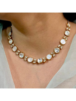 Shop Naymee - Serene Pearl Polki Necklace and Earrings Set